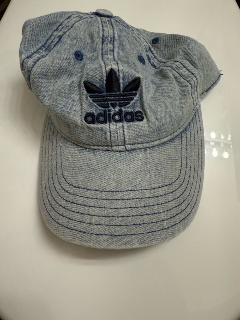 adidas Adult Denim Light Blue Trefoil Logo Cap